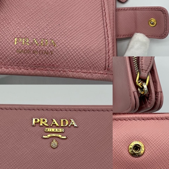 ❌SOLD❌Authentic Prada pink Saffiano leather compact wallet - Picture 13 of 16